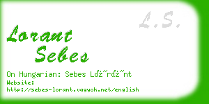 lorant sebes business card